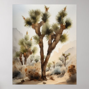 Póster Joshua Tree Watercolor Art Print Poster
