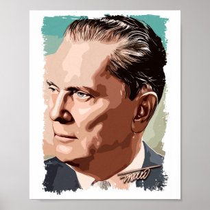 Póster Josip Broz Tito el presidente de Yugoslavia Color