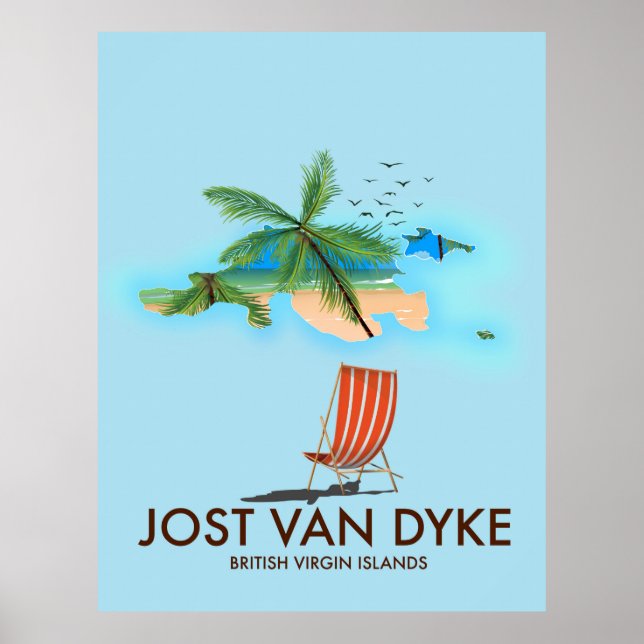 Póster jost van dyke Islas Vírgenes Británicas. (Frente)