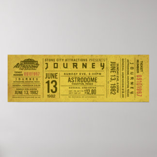Póster Journey Concert Ticket – Vintage Rock Wall Art Pri