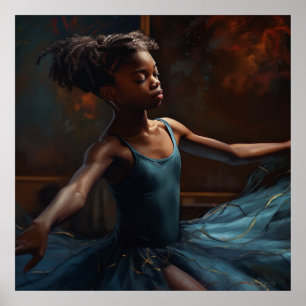 Póster Joven bailarina negra en reposo