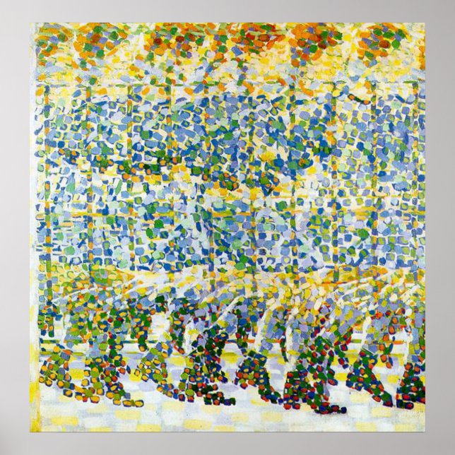 Póster Joven Chica corriendo en un balcón (Frente)