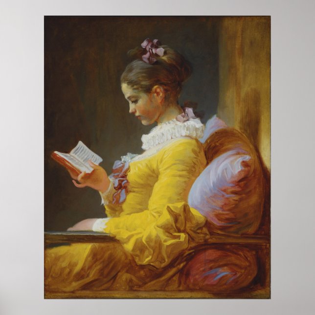 Póster Joven Chica leyendo - Jean-Honoré Fragonard (Frente)