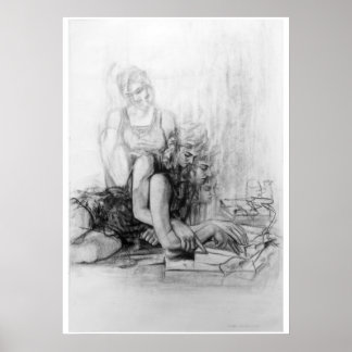 Póster joven chica leyendo un libro