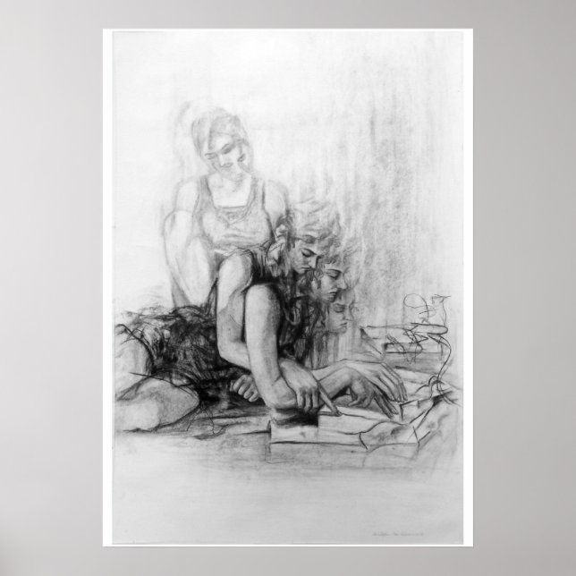 Póster joven chica leyendo un libro (Frente)