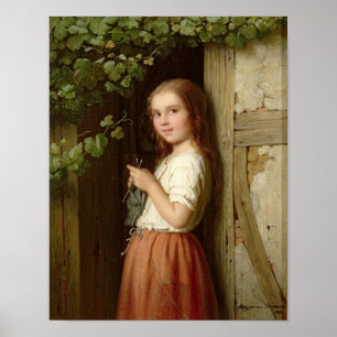 Póster Joven Chica parada en un punto de entrada, 1863