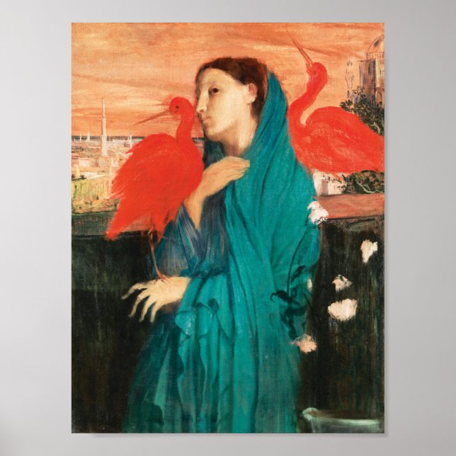 Póster Joven con Bella Artes del ibis por Edgar Degas (Frente)