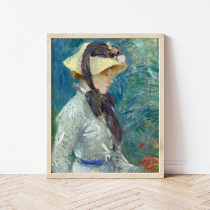 Póster Joven con Gorra de paja   Berthe Morisot