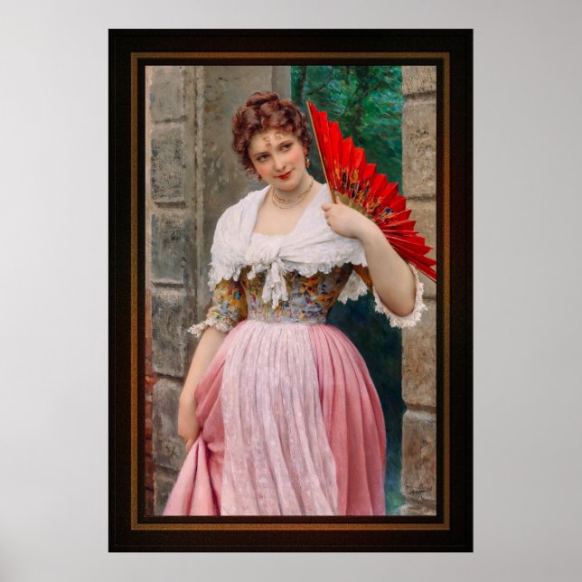 Póster Joven con hincha rojo de Eugen von Blaas (Frente)