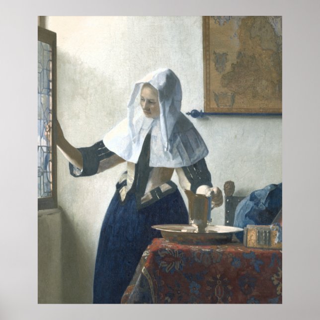 Póster Joven con lanzador de agua de Vermeer (Frente)