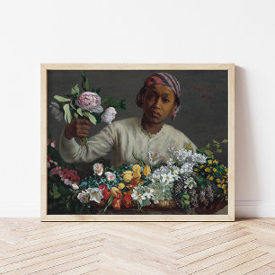 Póster Joven con peonías Fré dé ric Bazille