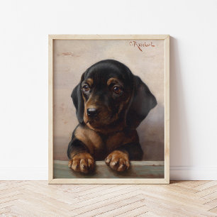 Póster Joven Dachshund Carl Reichert