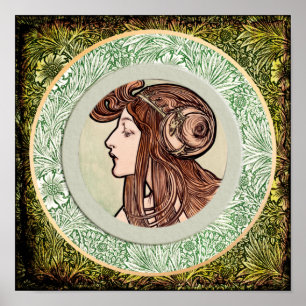 Póster Joven de Alphonse Mucha