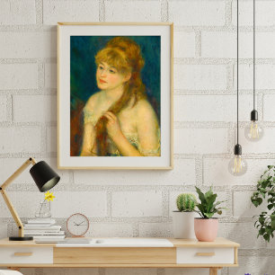 Póster Joven descortezando el pelo de Renoir