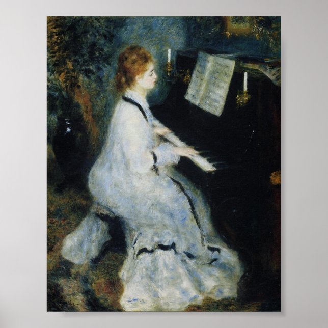 Póster Joven en el piano por Renoir (Frente)