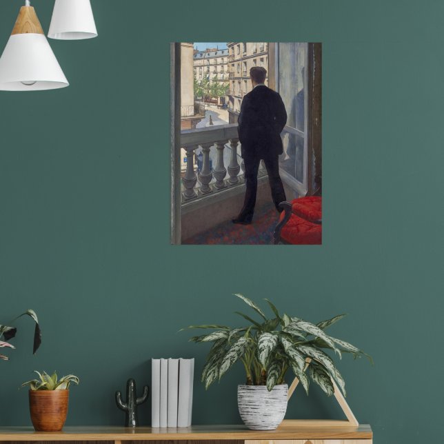 Póster Joven en su ventana de Gustave Caillebotte (Salón 1)