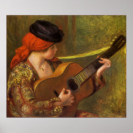 Póster Joven española con guitarra de Pierre Renoir