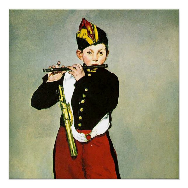 Póster Joven flautista, o el manet de Fifer Edouard (Anverso)