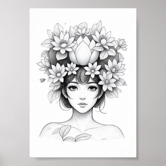Póster Joven Flor de Loto (Frente)