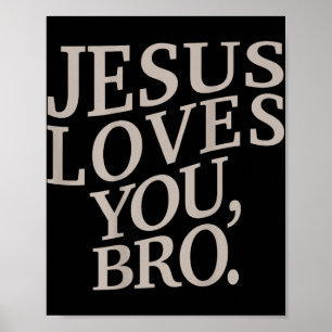 Póster Joven Jesús te ama hermano niño cristiano gracioso