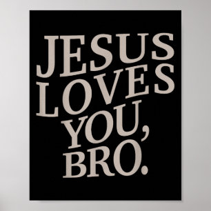 Póster Joven Jesús te ama hermano niño cristiano gracioso