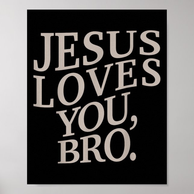 Póster Joven Jesús te ama hermano niño cristiano gracioso (Frente)