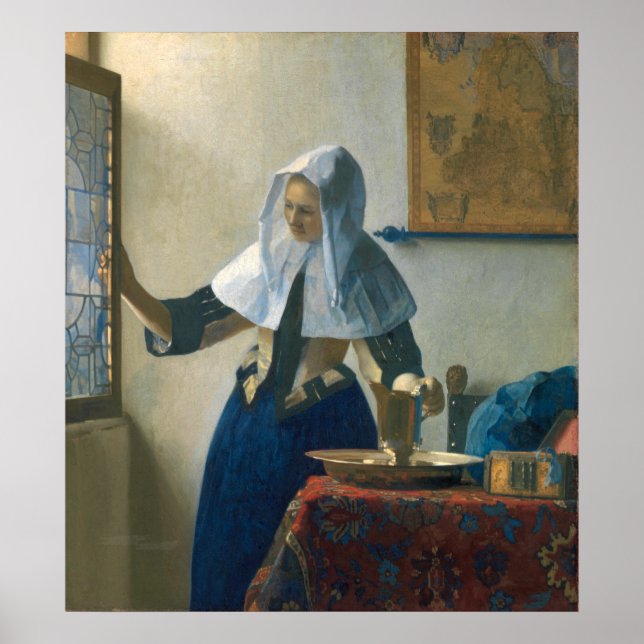 Póster Joven Johannes Vermeer con lanzador de agua (Frente)
