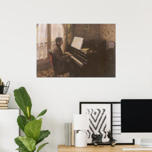 Póster Joven jugando al piano por Gustave Caillebotte