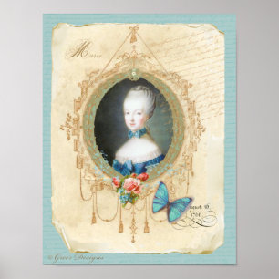 Póster Joven Marie Antoinette Art Imprimir estilo de cose