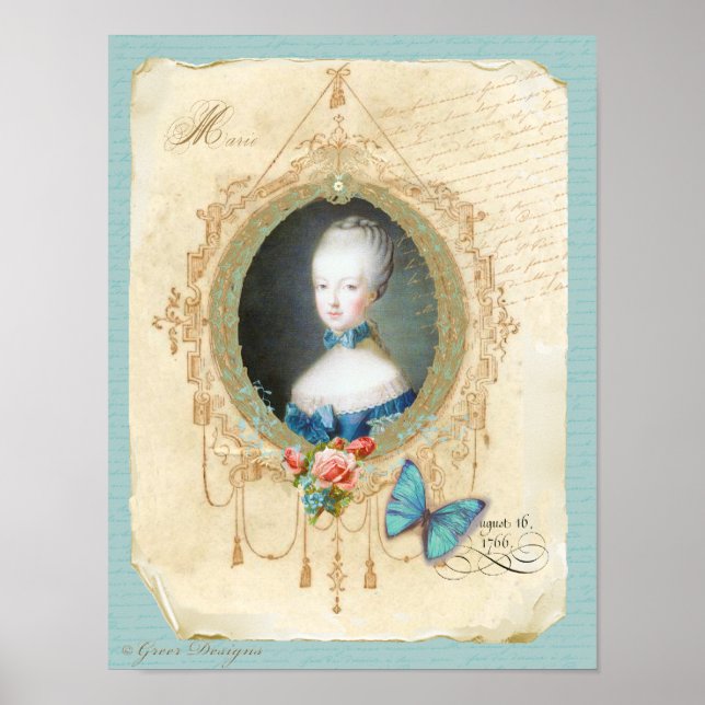 Póster Joven Marie Antoinette Art Imprimir estilo de cose (Frente)