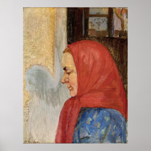 Póster Joven mujer de Skagen en rojo