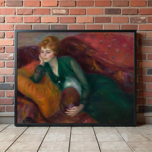 Póster Joven mujer en verde, William James Glackens