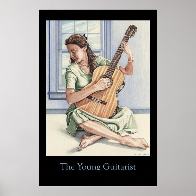 Póster Joven negro guitarista (Frente)