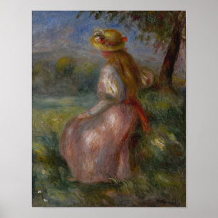 Póster Joven Niña de Rosa por Renoir
