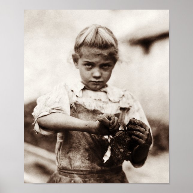 Póster Joven Oyster Shucker - Lewis Hine - 1913 (Frente)