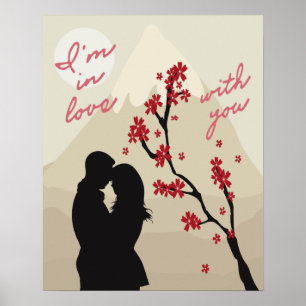 Póster Joven pareja amorosa, historia de amor