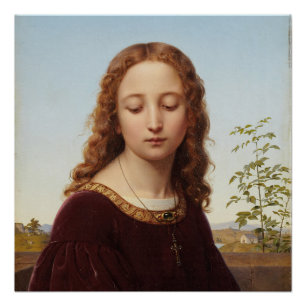 Póster Joven retrato Ernst Deger pintando cuadros de arte