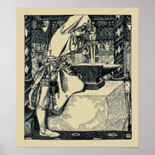 Póster Joven Rey Viejo Arthur por Howard Pyle