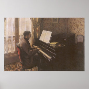 Póster Joven tocando el piano por Gustave Caillebotte