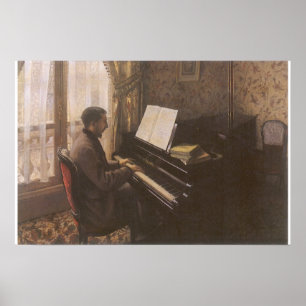 Póster Joven tocando el piano por Gustave Caillebotte