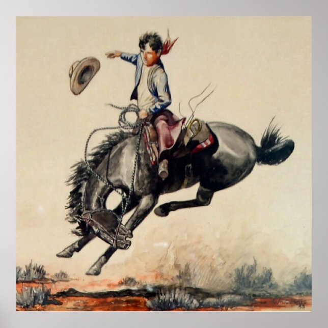 Póster “Joven Vaquero” de Will James (Frente)