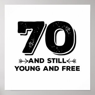 Póster jovencito genial de 70 años de citas