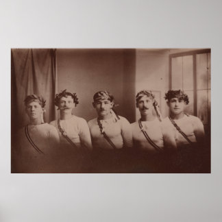 Póster Jóvenes atletas con interés gay con cosecha de cor