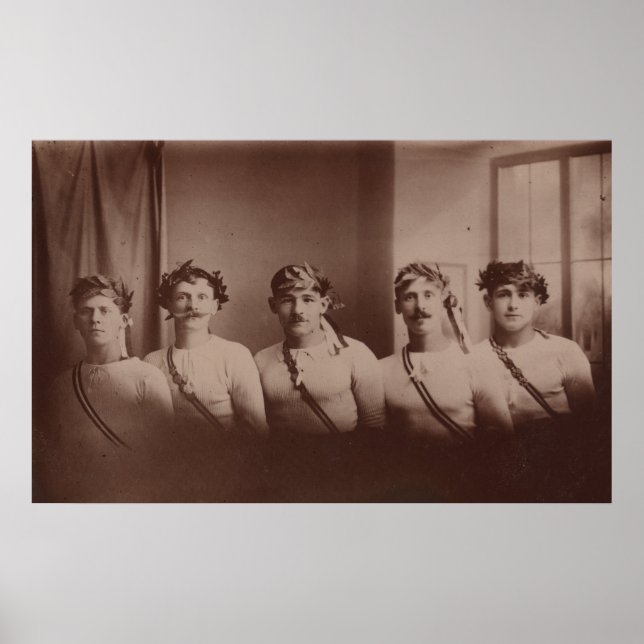 Póster Jóvenes atletas con interés gay con cosecha de cor (Frente)