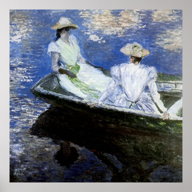 Póster Jóvenes Chicas en el barco de remo (Frente)