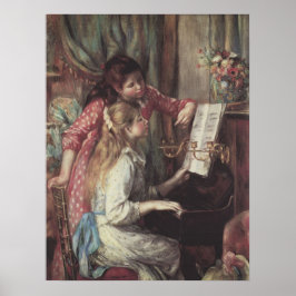 Póster Jóvenes Chicas en el piano por Pierre Renoir