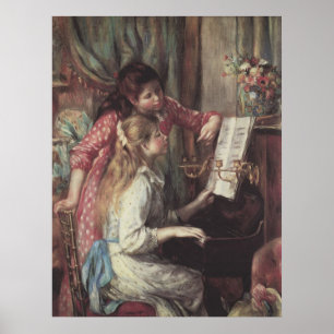 Póster Jóvenes Chicas en el piano por Pierre Renoir
