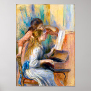 Póster Jóvenes Chicas en el piano, Renoir