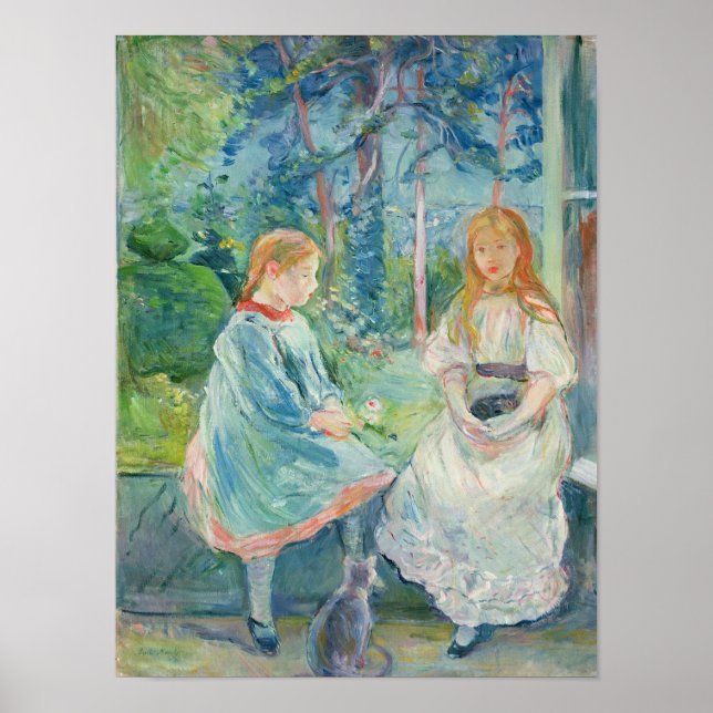 Póster Jóvenes Chicas en la ventana, 1892 (Frente)