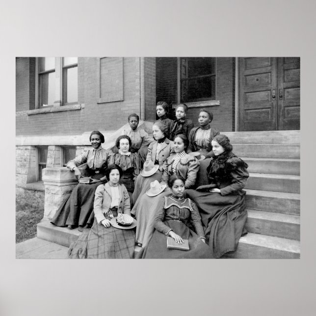 Póster Jóvenes damas en Fisk, años 1890 (Frente)